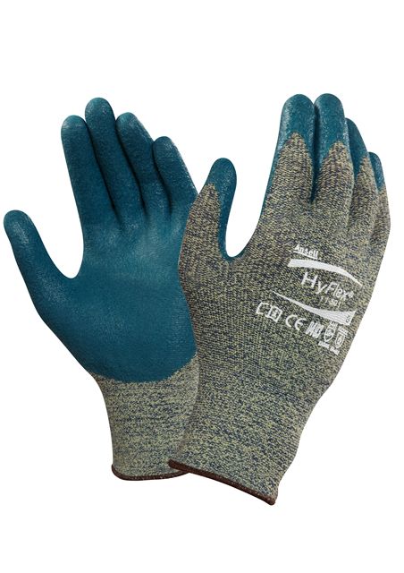 GLOVE KEVLAR BLEND SHELL;BLUE FOAM NITRILE PALM - Latex, Supported